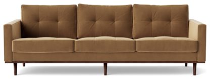 An Image of Swoon Berlin Velvet 4 Seater Sofa - Burnt Orange