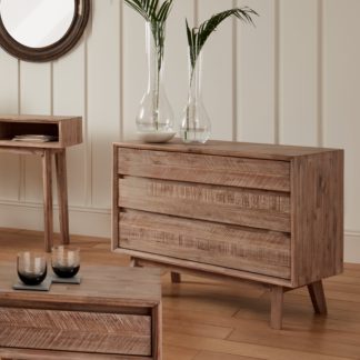 An Image of Pacific Kalmar 3 Drawer Chest, Natural Acacia Brown