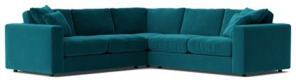 An Image of Swoon Althaea Velvet 5 Seater Corner Sofa - Biscuit