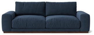 An Image of Swoon Denver Fabric 3 Seater Sofa - Indigo Blue