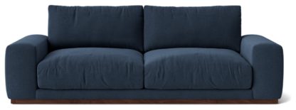 An Image of Swoon Denver Fabric 3 Seater Sofa - Indigo Blue