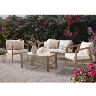 An Image of Layla Wooden Garden Sofa Set