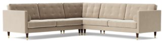 An Image of Swoon Porto Velvet 5 Seater Corner Sofa - Taupe