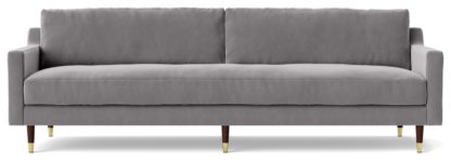 An Image of Swoon Rieti Velvet 4 Seater Sofa - Fern Green