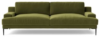 An Image of Swoon Almera Velvet 3 Seater Sofa - Fern Green