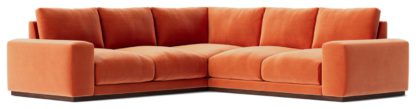 An Image of Swoon Denver Velvet 5 Seater Corner Sofa - Fern Green
