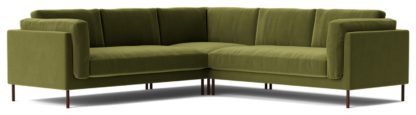 An Image of Swoon Munich Velvet 5 Seater Corner Sofa - Granite Grey