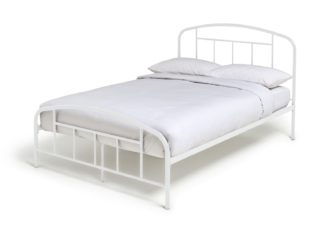 An Image of Habitat Pippa Small Double Metal Bed Frame - Off White