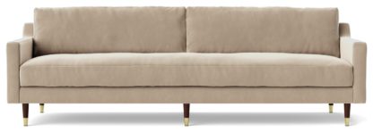 An Image of Swoon Rieti Velvet 4 Seater Sofa - Fern Green