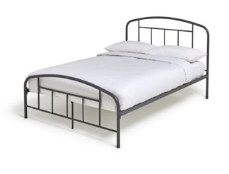 An Image of Habitat Pippa Small Double Metal Bed Frame - Dark Grey