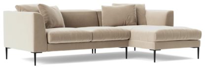 An Image of Swoon Alena Velvet Right Hand Corner Sofa - Fern Green