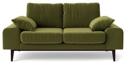 An Image of Swoon Tulum Velvet 2 Seater Sofa - Taupe