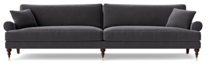 An Image of Swoon Sutton Fabric 4 Seater Sofa - Indigo Blue