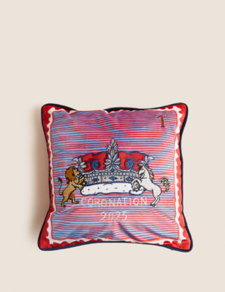 An Image of M&S Light-Up Embroidered Crown Cushion