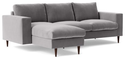 An Image of Swoon Evesham Fabric Left Hand Corner Sofa - Indigo Blue