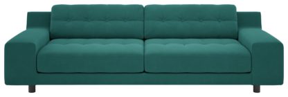 An Image of Habitat Hendricks 4 Seater Velvet Sofa - Teal