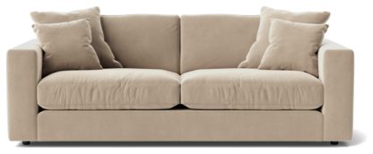 An Image of Swoon Althaea Velvet 3 Seater Sofa - Burnt Orange