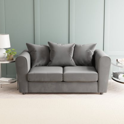 fb5a0735754ab02dd7a117a6224a91141ffd197fd1102018e4fcd334cfa68656.jpg An Image of Blake Curved Arm Opulent Velvet 2 Seater Sofa Opulent Velvet Champagne