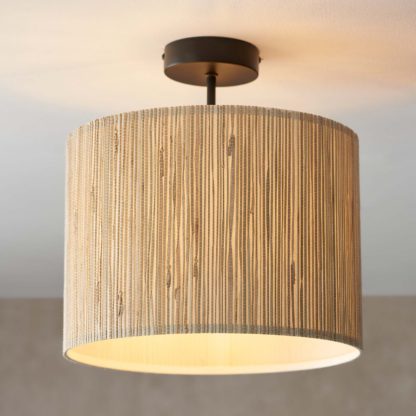 An Image of Caen Semi Flush Ceiling Light - Natural