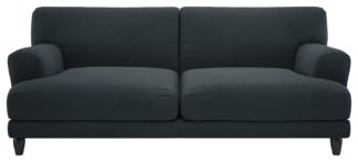 An Image of Habitat Askem 3 Seater Velvet Sofa - Charcoal