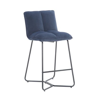 An Image of Logan Counter Height Bar Stool, Velvet Black