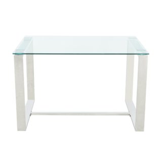 An Image of Madison 6 Seater Rectangular Dining Table, Glass Clear