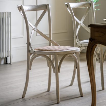 An Image of Cannock Set of 2 Dining Chairs, Oak & Rattan Black