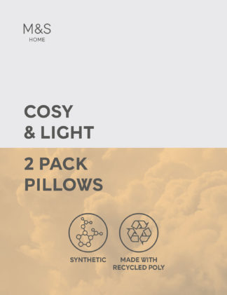 An Image of M&S 2pk Cosy & Light Medium Pillows