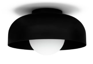 An Image of Habitat Modern Globe Metal Bathroom Ceiling Light- Black