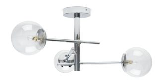 An Image of Habitat Sputnik Metal Bathroom Flush to Ceiling Light-Chrome