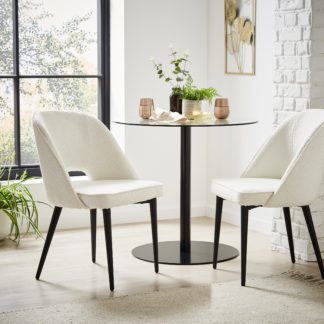 An Image of Lillia Boucle Dining Chair Ivory