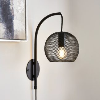 An Image of Harrison Easy Fit Plug In Wall Light Black