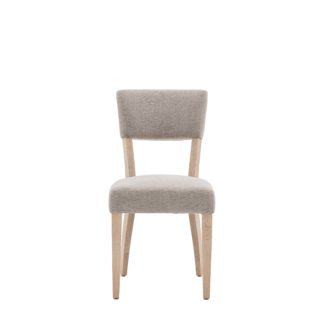 An Image of Elda Set of 2 Dining Chairs, Linen Natural