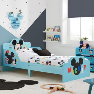 An Image of Mickey Mouse Single Bed Blue