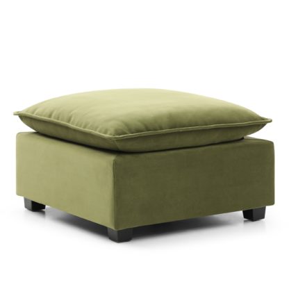 An Image of Moda Velvet Modular Ottoman Moda Velvet Navy