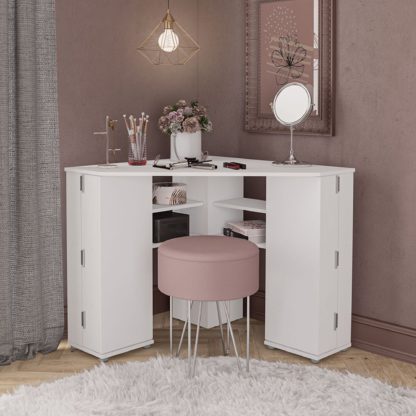 An Image of Elena Corner Dressing Table, White White