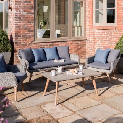 An Image of Handpicked Midori 5 Seater Lounge Garden Set Grey