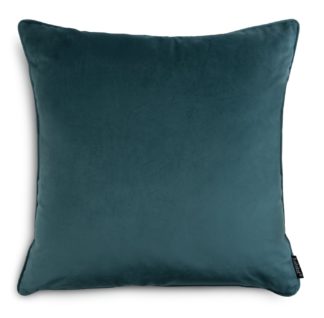 An Image of Habitat Velvet Plain Cushion - Teal - 55x55cm