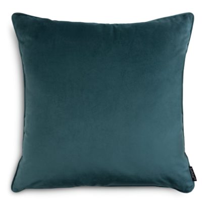 An Image of Habitat Velvet Plain Cushion - Teal - 55x55cm