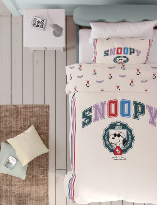 An Image of M&S Snoopy™ Pure Cotton Bedding Set