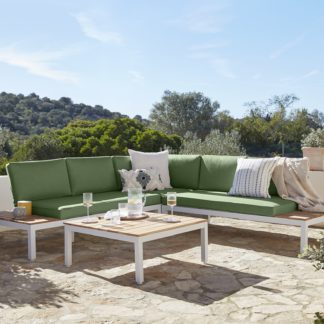 An Image of Spirit Metal Garden Corner Sofa Set - Green