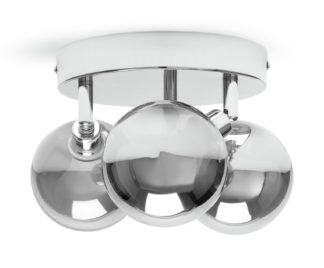 An Image of Habitat Globe Metal Bathroom Flush to Ceiling Light - Silver