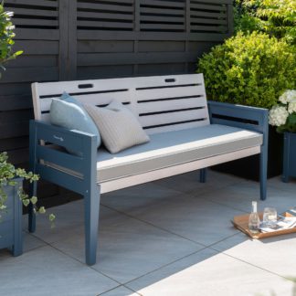 An Image of Galaxy Three Seater Bench Grey
