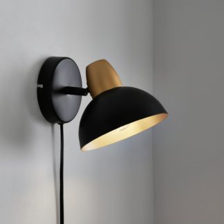 An Image of Haus Easy Fit Plug In Wall Light Black