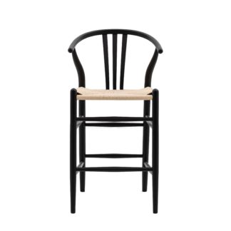 An Image of Walsall Set of 2 Bar Stools, Elm Black