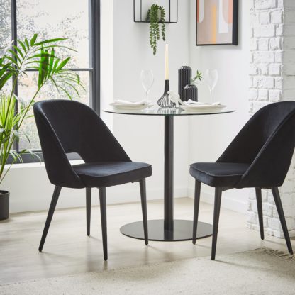 An Image of Lillia Velvet Dining Chair Velvet Mink