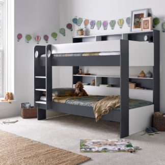 An Image of Oliver - Single - Storage Bunk Bed - Grey - Wooden - 3ft
