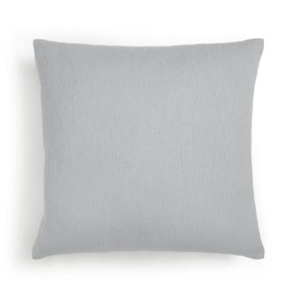 An Image of Habitat Textured Plain Cushion - Grey - 50x50cm