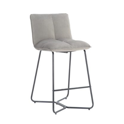 An Image of Logan Counter Height Bar Stool, Velvet Black