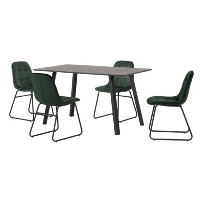An Image of Berlin Rectangular Dining Table with 4 Lukas Chairs Pink